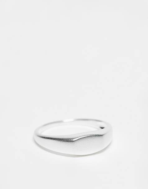 ASOS DESIGN - Signetring i sterlingsølv med børstet finish - view 1