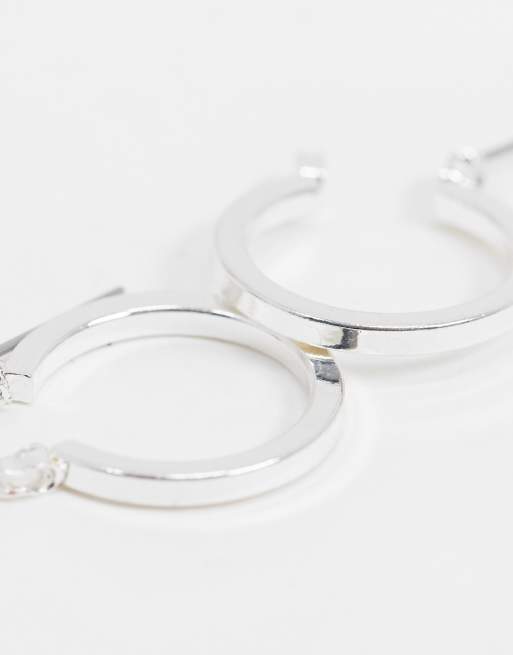 ASOS DESIGN – Silberfarbene, 20 mm große Creolen im 3er-Set, 2 von 4