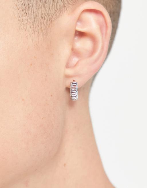 ASOS DESIGN – Silberfarbene Creolen mit griechischem Cut-out-Wellendesign, 9 mm