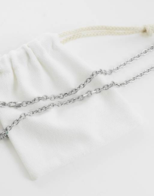 ASOS DESIGN – Silberfarbene Glieder-Halskette aus wasserfestem Edelstahl, 4 von 4