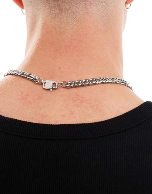 ASOS DESIGN – Silberfarbene Gliederhalskette aus wasserfestem Edelstahl   , 2 von 4