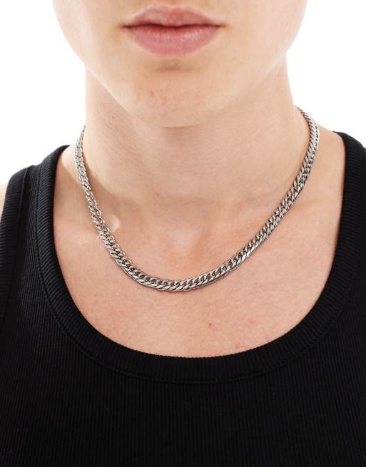 ASOS DESIGN – Silberfarbene Gliederhalskette aus wasserfestem Edelstahl   , 3 von 4