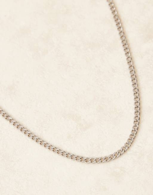 ASOS DESIGN – Silberfarbene Gliederhalskette aus wasserfestem Edelstahl , 2 von 3