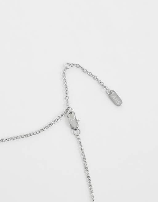 ASOS DESIGN – Silberfarbene Halskette aus wasserfestem Edelstahl mit Federanhänger, 3 von 4