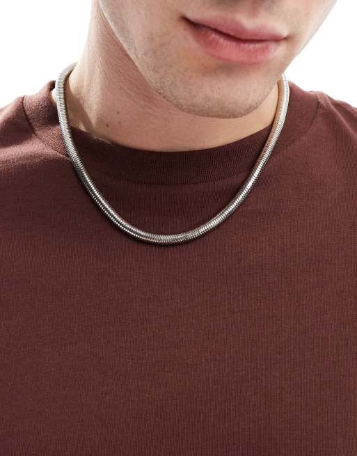 ASOS DESIGN – Silberfarbene Halskette aus wasserfestem Edelstahl