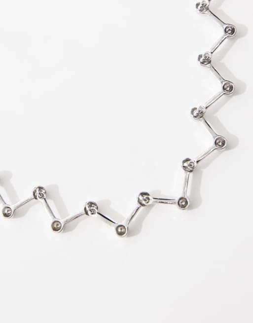 ASOS DESIGN – Silberfarbene Halskette im Zickzack-Design  , 3 von 3