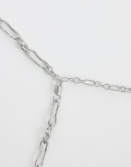 ASOS DESIGN – Silberfarbene Halskette mit offenen Kettengliedern in verdrehter Optik, 3 von 4