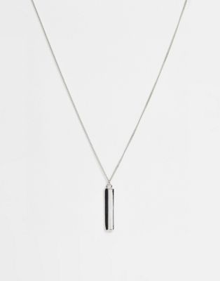 ASOS DESIGN – Silberfarbene Halskette mit schlichtem Stabanhänger