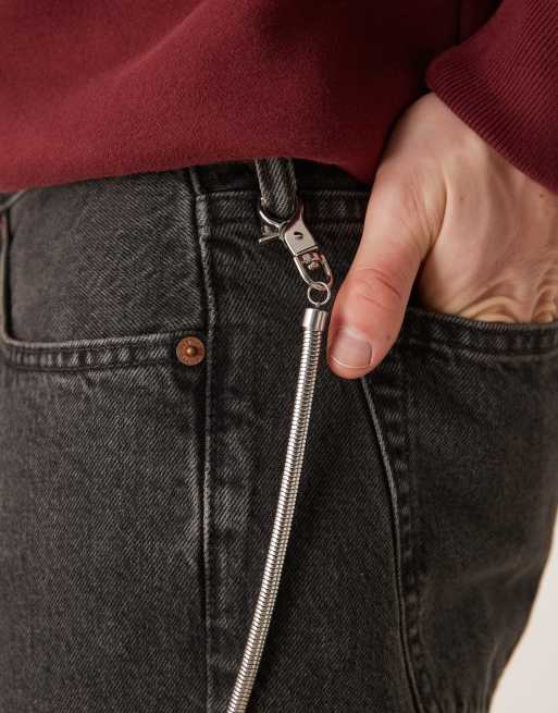 ASOS DESIGN – Silberfarbene Jeanskette