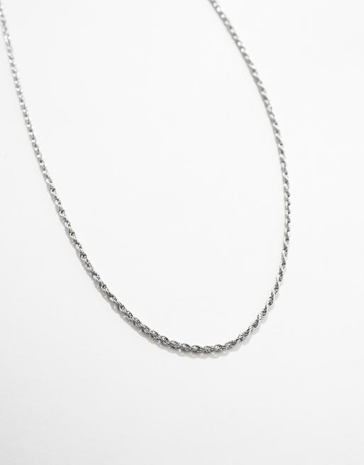 ASOS DESIGN – Silberfarbene Kordel-Halskette aus wasserfestem Edelstahl   , 3 von 4