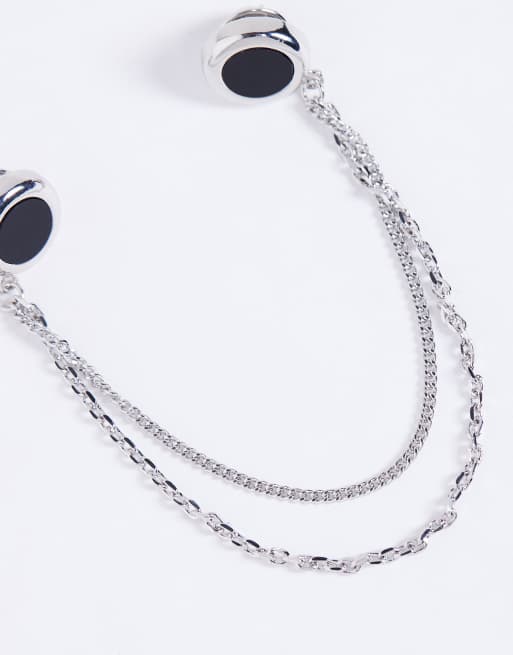 ASOS DESIGN – Silberfarbene Kragenspitzen mit Kettendesign   , 2 von 3