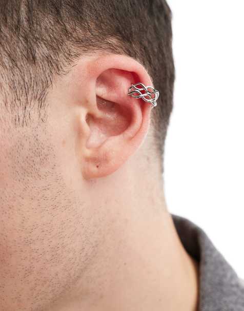 ASOS DESIGN – Silberfarbene Ohrklemmen in verdrehter Seiloptik - view 1