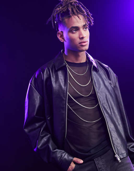 ASOS DESIGN – Silberfarbene, schwer fallende Body Chain in Cup-Chain-Design und mit Festival-Look