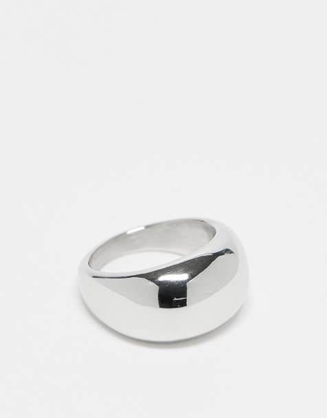 ASOS DESIGN – Silberfarbener Ring aus wasserfestem Edelstahl im Blasen-Design - view 1