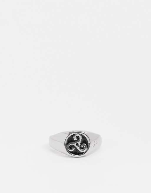 ASOS DESIGN – Silberfarbener Ring für den kleinen Finger aus wasserfestem Edelstahl mit Symbol , 3 von 4