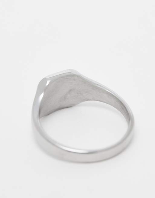 ASOS DESIGN – Silberfarbener Siegelring aus wasserabweisendem Edelstahl, 2 von 4
