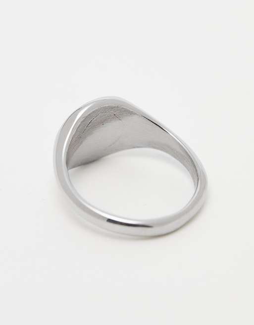 ASOS DESIGN – Silberfarbener Siegelring aus wasserfestem Edelstahl, 3 von 4