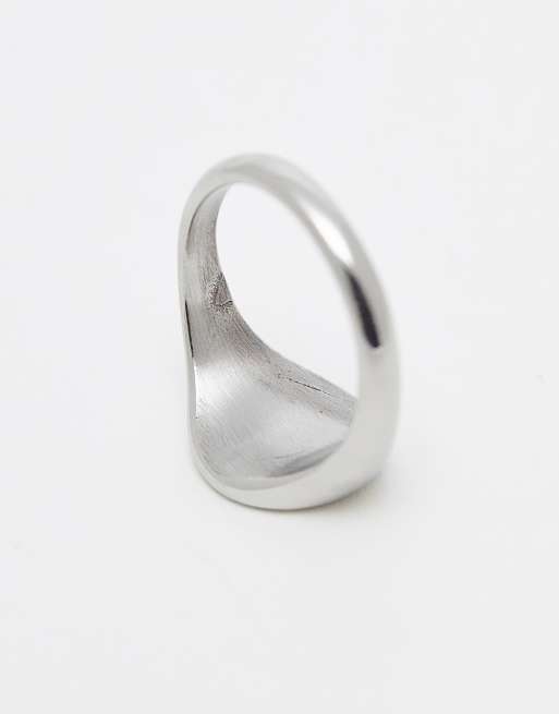 ASOS DESIGN – Silberfarbener Siegelring aus wasserfestem Edelstahl, 4 von 4