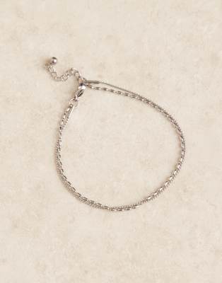 ASOS DESIGN – Silberfarbenes Armband aus wasserfestem Edelstahl mit filigranen Gliedern