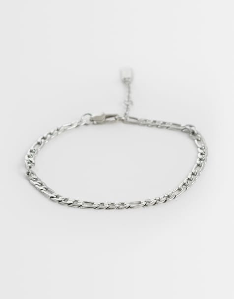 ASOS DESIGN – Silberfarbenes Figaro-Armband aus wasserfestem Edelstahl - view 1