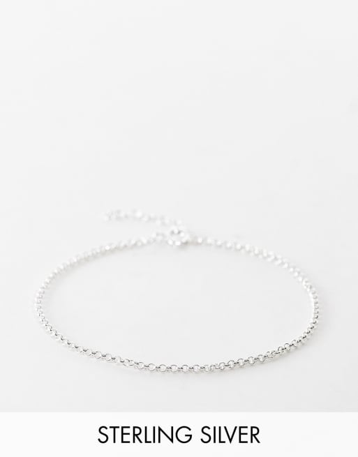 ASOS DESIGN – Silberfarbenes Kettenarmband aus Sterlingsilber in Kordel-Optik