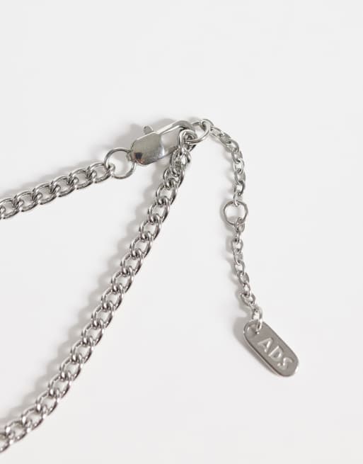 ASOS DESIGN – Silberfarbenes Kettenarmband aus wasserfestem Edelstahl mit Sternanhänger, 3 von 3