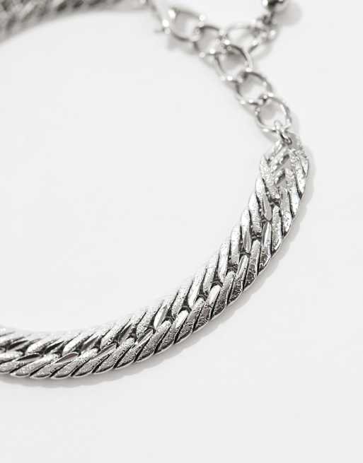 ASOS DESIGN – Silberfarbenes Kettenarmband in Flechtoptik, 4 von 4
