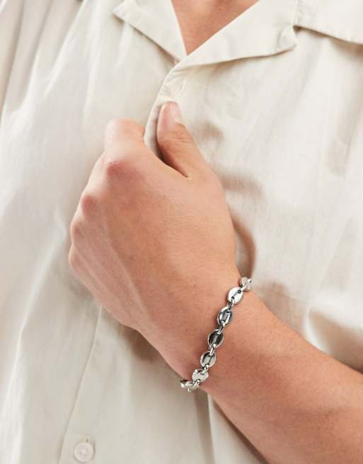 ASOS DESIGN – Silberfarbenes Mariner-Gliederarmband aus wasserfestem Edelstahl, 3 von 4