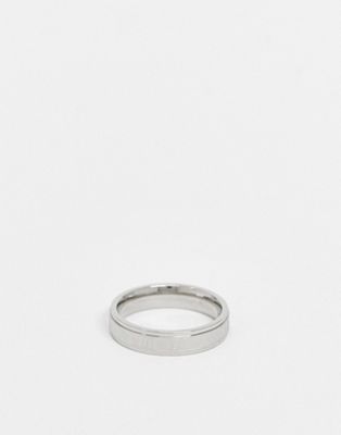 ASOS DESIGN – Silberner Ring aus Edelstahl mit römischen Zahlen