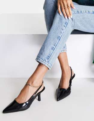 ASOS DESIGN - Silent - Chaussures à talon mi-haut et bride arrière - Noir | ASOS