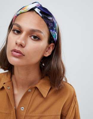 ASOS DESIGN silk headband in floral 