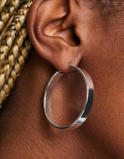 35mm silver hoop deals earrings