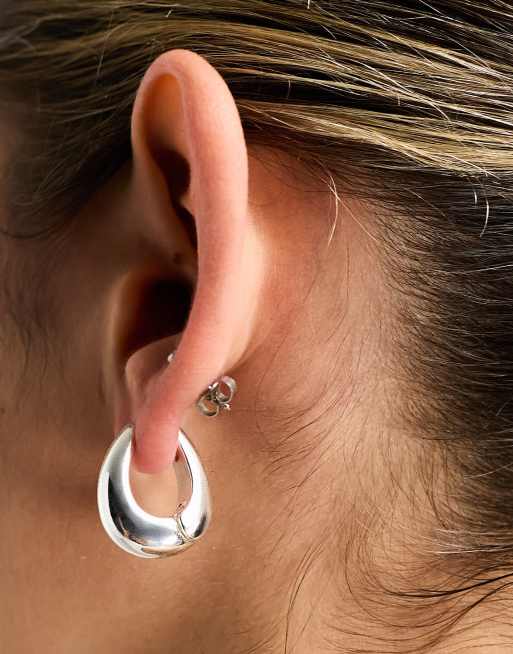 Asos silver hoop earrings sale