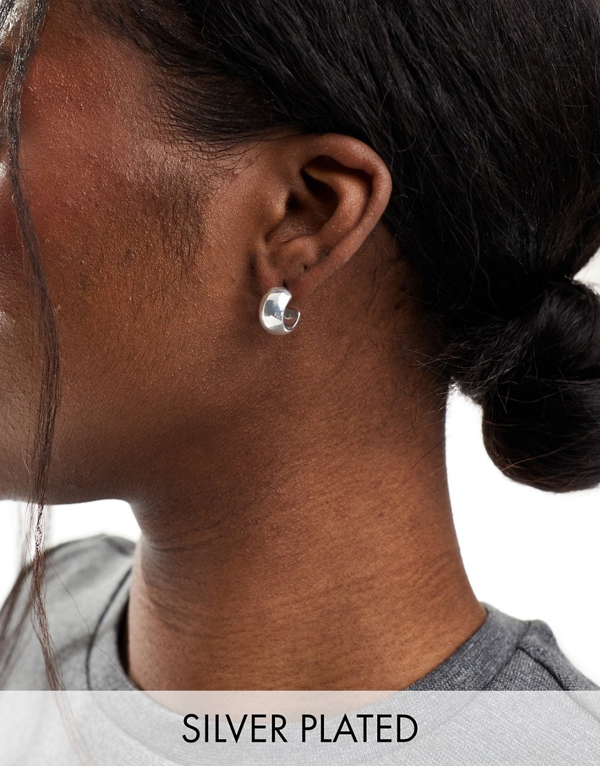 silver plated mini hoop earrings
