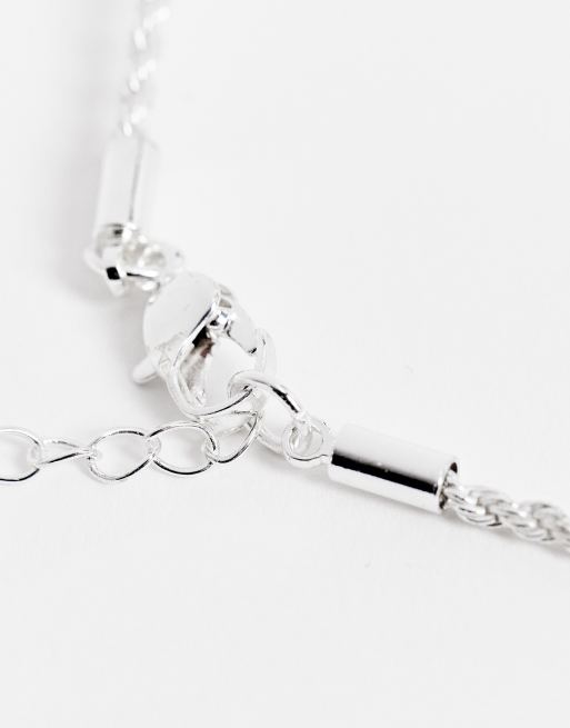 ASOS DESIGN silver plated necklace in mini rope chain | ASOS