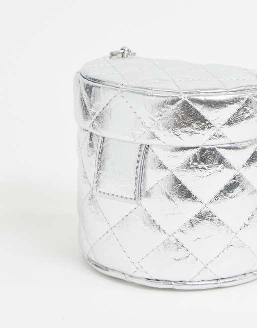 ASOS DESIGN box bag in silver