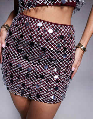 Asos Design Silver Sequin Overlay Mini Skirt