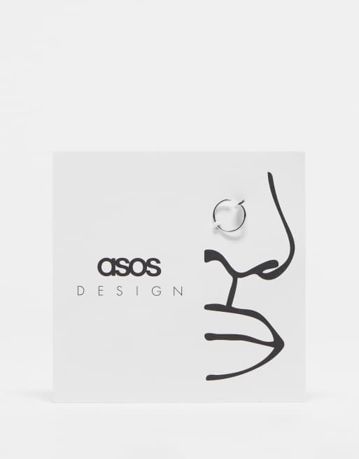 ASOS DESIGN – Silverfärgad 8mm näspiercing i kirurgiskt stål
