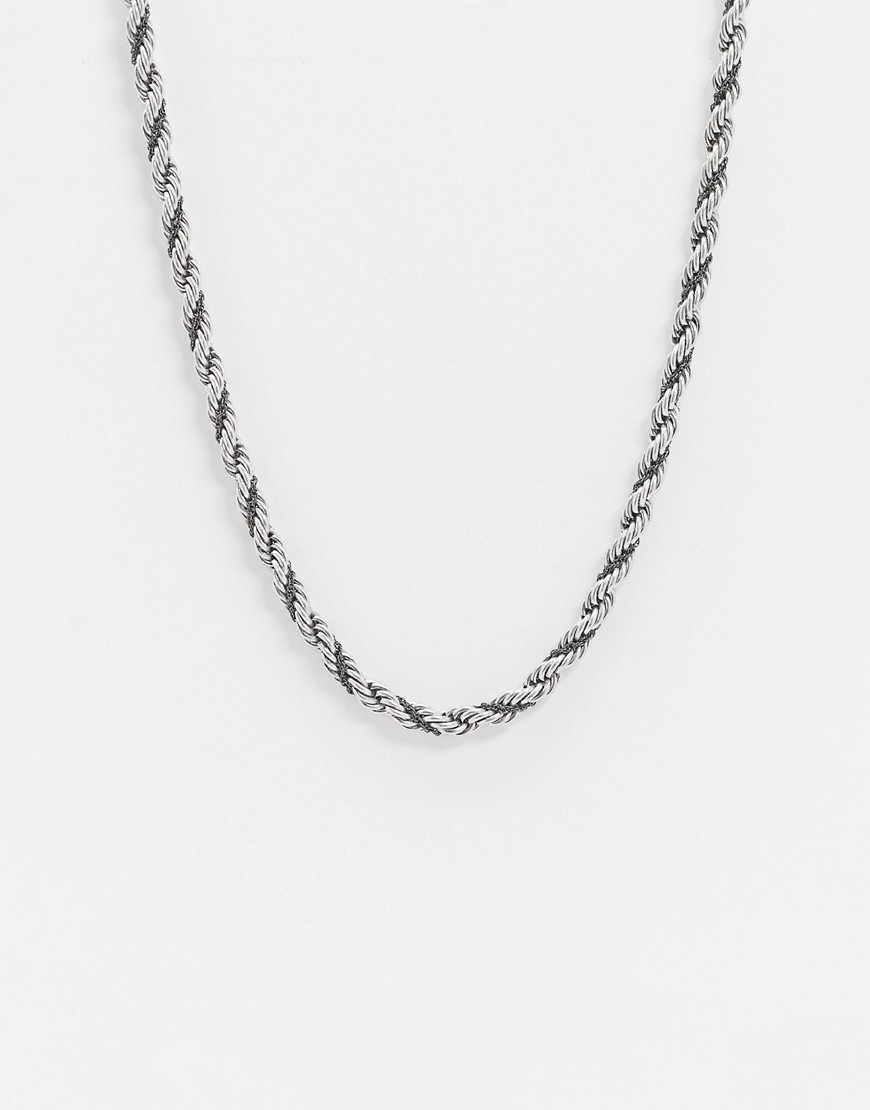 ASOS DESIGN – Silverfärgad blank halskedja
