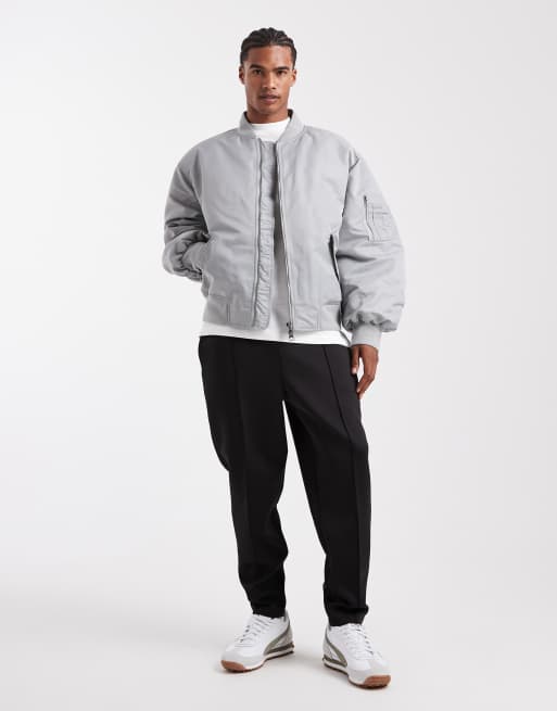 ASOS DESIGN – Silverfärgad bomberjacka i oversize , 2 av 5