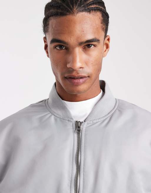 ASOS DESIGN – Silverfärgad bomberjacka i oversize , 5 av 5