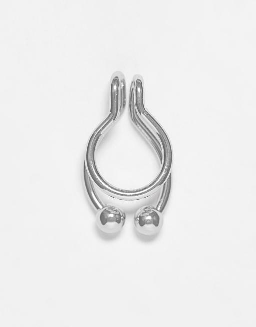 ASOS DESIGN – Silverfärgad falsk näsring
