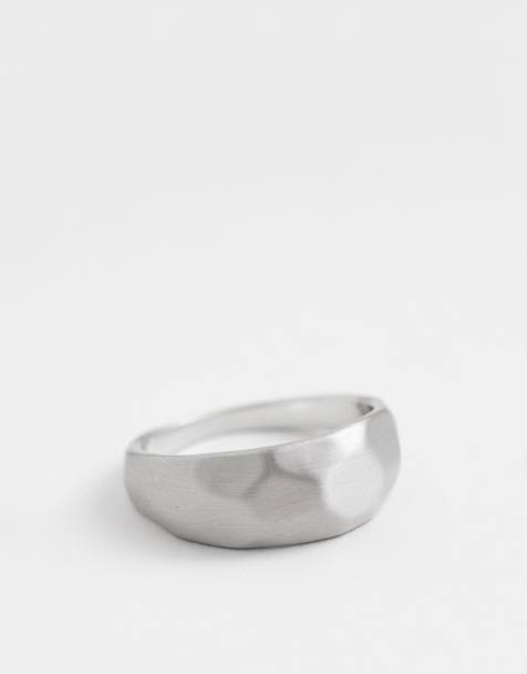 ASOS DESIGN – Silverfärgad, fasettslipad, geometrisk ring - view 1