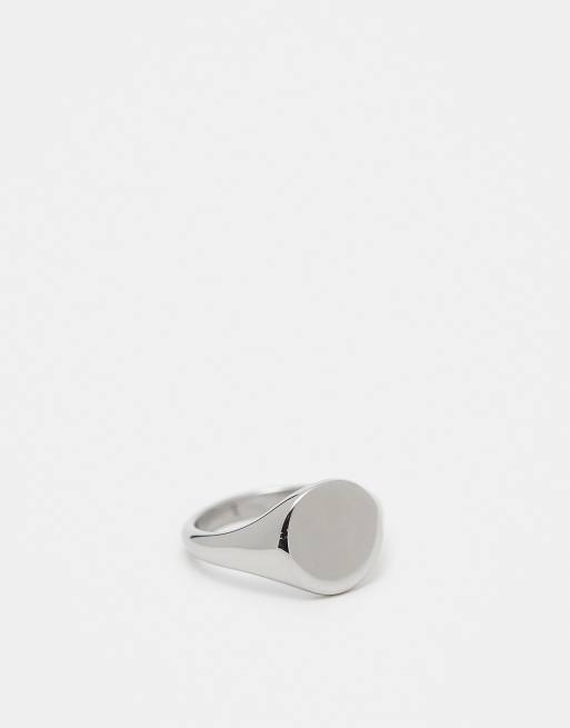 ASOS DESIGN – Silverfärgad klackring i vattentåligt, rostfritt stål