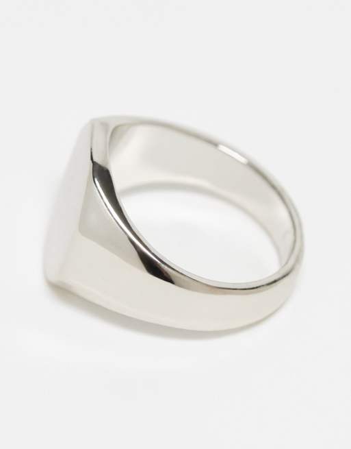 ASOS DESIGN – Silverfärgad klackring med åttakantig ovandel, 4 av 4