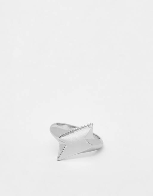 ASOS DESIGN – Silverfärgad klackring med blixtdesign