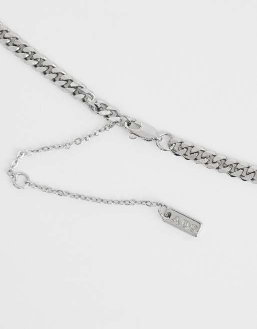 ASOS DESIGN – Silverfärgad, kort och smal 4mm halskedja , 3 av 4