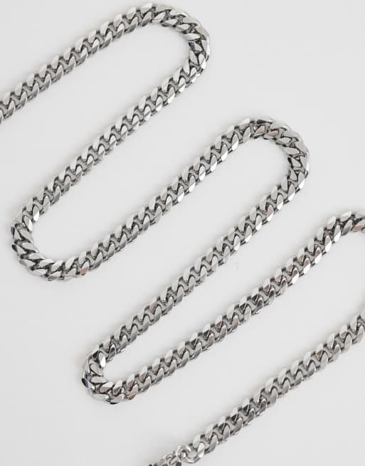 ASOS DESIGN – Silverfärgad, kort och smal 4mm halskedja , 4 av 4