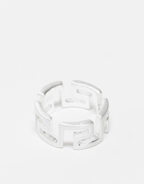 ASOS DESIGN – Silverfärgad ring i meanderdesign - view 1