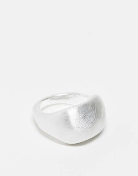 ASOS DESIGN – Silverfärgad ring med bubblig, borstad design - view 1